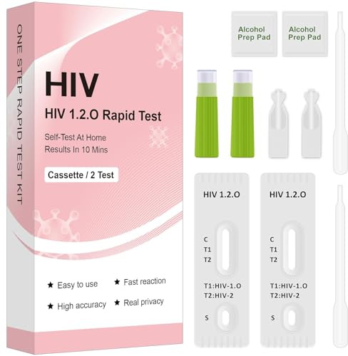 Test HIV Autodiagnostico per Uso Domestico – 2 Kit per il Rilevamento di HIV-1, HIV-2 e Sottotipo O – Risultato in 10 Minuti