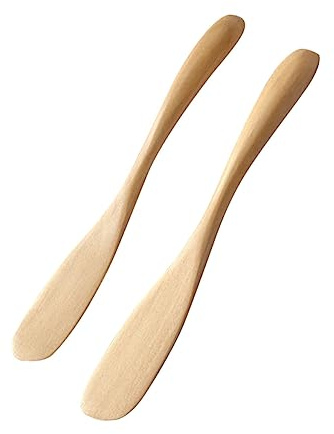 LAPYAPPE Holzbuttermesser 4 Stück Aus Naturholz Glatte Oberfläche Butterstreicher Marmeladenverteiler Küchenutensilien Für Catering Kuchen Käse