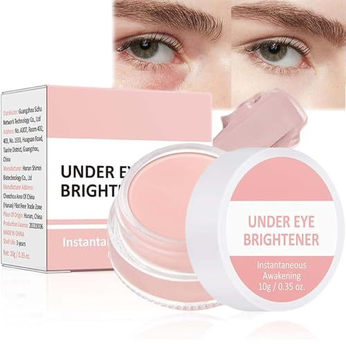 Under Eye Brightener and Concealer - Long Lasting Pink Cream for Dark Circles - Full Coverage for Spots - Highlighter and Foundation in One