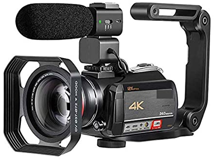 Digital Camera Recorder Camcorder Vlog Camera For Vlog Recording Shooting Videos AC5 Professional 4K 12X Optical Zoom Live Stream Cameras(Bundle A)