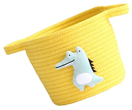 GLEAVI Portaoggetti in Giallo Contenitore Multifunzionale per Giocattoli Libri e Vestiti Organizer Decorativo per Ragazza Accessorio Casa