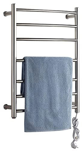 Porta asciugamani a muro Porta asciugamani con rip Scaldasalviette elettrico da parete in acciaio inox IP56 impermeabile 65W 700x520x125mm Termostato integrato Argento Varie misure(110V left line)