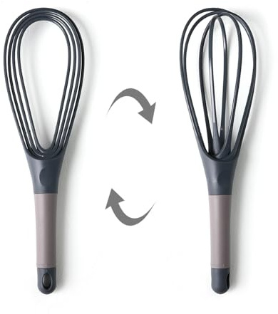 Twist Whisk,2 in 1 Flat and Balloon Egg Whisk,Non-Stick,Non-Scratch,Used for Beating Eggs,Beating Butter,Stirring Flour,Stirring Salad,Etc