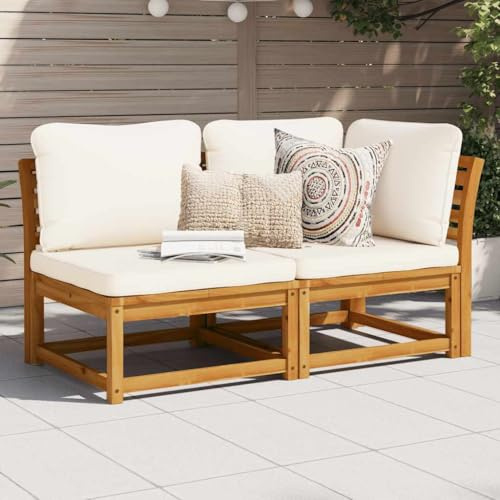 XINCXIN Garten-Lounge-Set, korbsessel Outdoor Garden Furniture Balkon Couch gartensessel Geeignet für Garden patios Balconies Yard mit Kissen Massivholz Akazie 2-TLG