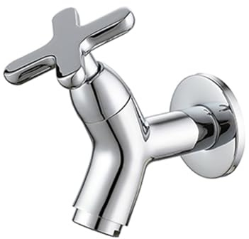 BiaoTeng Wandmontierter Wasserhahn Kaltwasser Armatur Wandmontage Einhandmischer Messing Außenwasserhahn Wand Mop Pool Wasserhahn Chrom