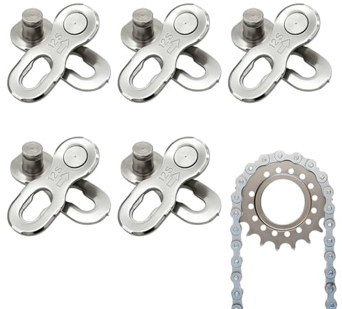 6 piezas (3 pares) Cadenas para bicicletas 12 Velocidades, anillos de cadena de acero inoxidable, fáciles de quitar, duraderos y reutilizables, Standard