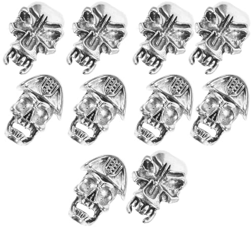 Cabilock 10pcs Accessoires pour Cheveux Vintage en Alliage Grands Trous, Bijoux pour Tresses et Dreadlocks, Résistants la Rupture la Décoloration, pour Décoration Capillaire