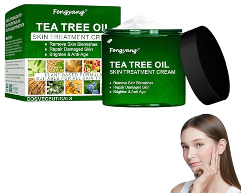 Fengyang Tea Tree-olja hudvård behandling kräm, professionell teeträ hudreparationskräm, naturliga ingredienser, för alla hudtyper