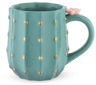 Pinky Up Cactus Ceramic Coffee Mugs, Tea Cups, Travel Mug, Latte Cup, Drinking Glasses for Chocolate, Milk, Cocktails, Mocktails, 12 oz, Set of 1