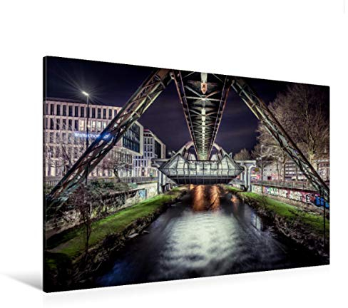 Premium Textil-Leinwand 120 x 80 cm Quer-Format Schwebebahnstation Wuppertal | Wandbild, HD-Bild auf Keilrahmen, Fertigbild auf hochwertigem Vlies, Leinwanddruck von Alexander Gründel