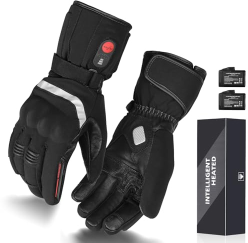 Sun Will Beheizte Motorrad Handschuhe Herren Damen, Winter wasserdichte Beheizbare Warme Handschuhe mit Kohlefaser + PVC Schutz, für Ski, Snowboard, Wandern & Outdoor Work Thermo