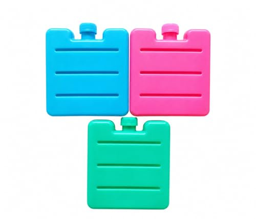 WHITE BERRY Set of 3 Mini Ice Brick Pack Blocks Reusable Fast Freeze Water Filled Ice Cubes Freezer Cooler Bag Box Travel Picnic Garden Parties Summer Events Your Cocktail Set BBQ's or General Use