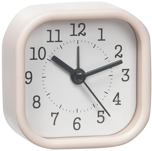 TFA Dostmann Réveil analogique, 60.1035.16, réveil de Voyage idéal, 5x5cm, Petit et Compact, Fonctionne sur Piles, Rose Pastel