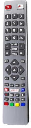 GOUYESHO Generic SHW/RMC/0121 Replacement Remote Control Compatible with Sharp Aquos Smart TV LC-40FG5141KF LC-40FG5151KF LC-40FG5341KF, with 4 Shortcuts Button (No Setup Required)