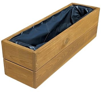 FKL DESIGN Home Deco Jardinière en Bois jardinière terrasse entièrement assemblée D27 chêne (Longueur 60 cm)