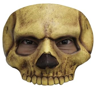 Skully Maske des Grauens aus Latex - Erwachsenen Horror Kostüm Augenmaske Schädel Skelett Totenkopf - ideal für Halloween, Karneval, Motto- & Grusel-Party
