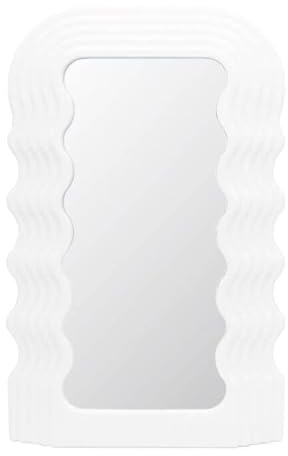 Eaoundm 25.4 x 40,6 cm Wellenspiegel, dekorativer Wandspiegel, Hängespiegel für Schlafzimmer, Wohnzimmer, Kommode, Dekoration, rechteckig