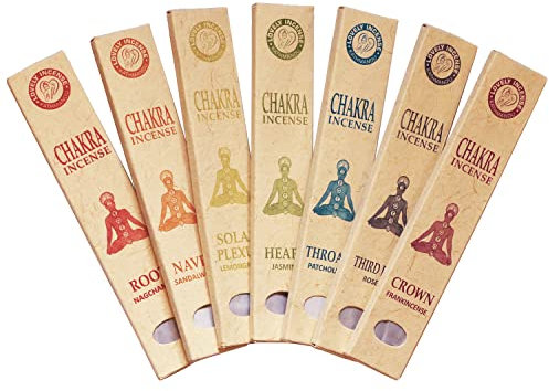 Räucherstäbchen CHAKREN Set 7x15 stück, Handgemacht in Nepal, Ohne Chemie, 100% natürlich & Bio