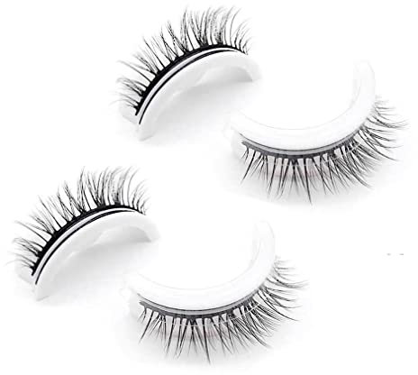 2Paar Kaylash wiederverwendbare klebende Wimpern,Kayla Beauty wiederverwendbare Klebewimpern,wiederverwendbare selbstklebende Wimpern ohne Kleber,wasserdicht flauschige falsche Wimpern (Natürlich)
