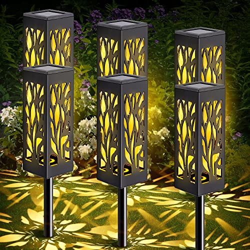 Solarlampen Für Außen Garten,6 Stück Solarleuchten füR AußEn,IP65 Solarleuchten Garten,AUTO EIN/AUS+18 Solar Gartenleuchten füR AußEn,90 Lumen Gartenbeleuchtung Solar AußEn Solarlichter füR AußEn