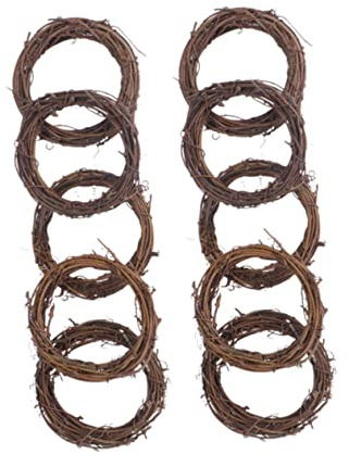 NOLITOY 10 Pezzi Ghirlanda D'uva Creazione di Ghirlande Artigianali Ghirlande di Vite con Rami di Vite in Rattan Ghirlanda di Rami di Vite Naturali Base Giapponese Porta Appesa bambù Ramo
