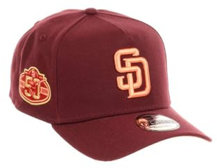 New Era MLB Baseball Cap weinrot Teamlogo Sidepatch Kappe 9Forty A-Frame Snapback verstellbar