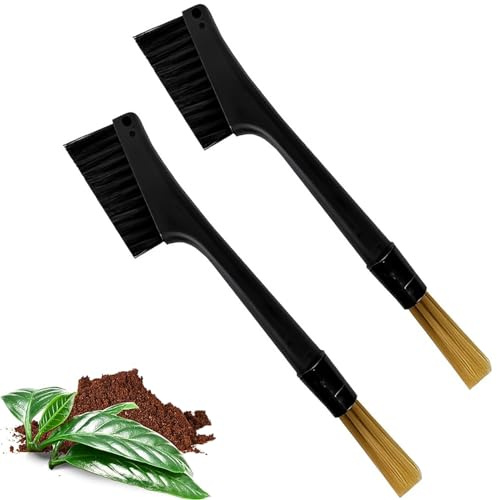 Coffee Machine Cleaning Brushes 2Pcs, Detachable Dusting Bar Espresso Coffee Machine Grinder Cleaning Brushes, Two Head Brushes for Bean Grain Coffee Tool Tabletop Barista Home Kitchen Dual Purpose