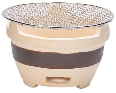 rockible Piccola griglia a Carbone Fornello in Argilla Fornello per Barbecue in Ceramica Fornello da Campeggio per Interni ed Esterni, Stile a