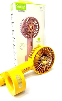 Genérico Mini Ventilador de Mano Amarillo, verde, blanco, rosado - Ligero y Portátil, Incluye Cable USB (Rosa)