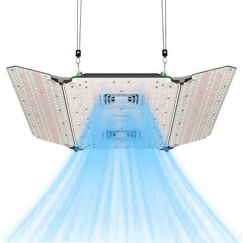 VIVOSUN AeroLight Wing AW400, inställbart spektra, LED-växtlampa 400 W med integrerad cirkulationsfläkt, appkompatibel, används med styrenhet E42A/E25 för att uppnå fler funktioner