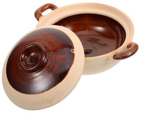 OUNONA Cazuela De Barro Antiadherente Para Guisar Para Cocinar Fácil De Limpiar y Duradera