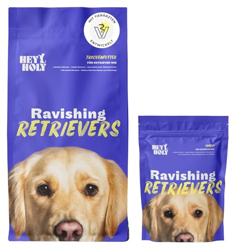HEY HOLY Set 7 kg Trockenfutter & 1 x 200 g Snacks für Retriever 100% getreidefrei | Hundefutter & Leckerlis für ausgewachsene Retriever mit Lamm | Hochverträglich aus natürlichene Zutaten