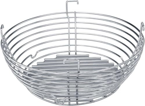 Stainless Steel Charcoal Basket For Kamado Joe Big Joe BBQ Grills (Includes Divider) - For Big Joe 1, 2 and 3 (Extra Heavy Duty)