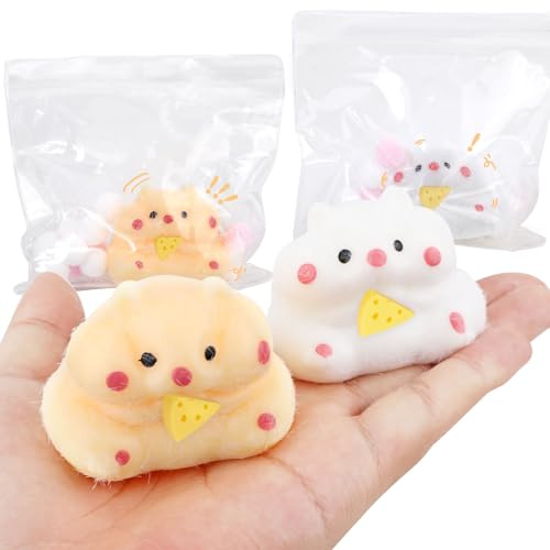 2stk Hamster Quetschspielzeuge, Weiches Taba Hamster Quetschspielzeug Süßes Stressabbauendes Zappel Quetschspielzeug zum Entspannen im Homeoffice als Geschenk zur Geburtstagsparty