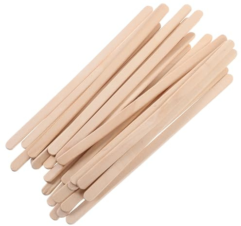 KICHOUSE 100 Bastoncini di Cera in Legno per Depilazione Corpo Spatola per Ceretta Design Spesso e Arrotondato Applicatore Multifunzionale per Modellatura Sopracciglia e Uso Estetico