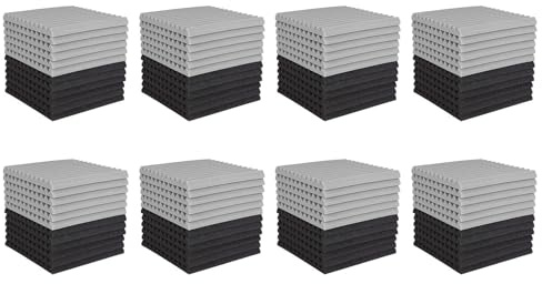 ISTOVO 96 StüCk Akustikschaumplatte, Studio Wedge Fliese, Akustikschaum Schalldichte Pyramide Studio Behandlung Wandpaneel 2,5X30X30Cm