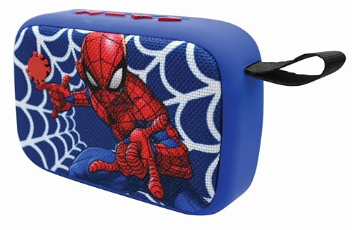 Lexibook, Spider-Man Enceinte Bluetooth Portable, BT018SPLXB | Sans fil, stéréo TWS, USB-C, carte SD/TF, Batterie rechargeable, micro intégré, bleu rouge