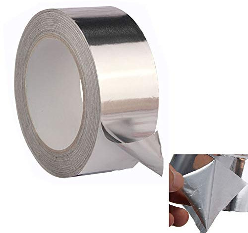 TOOLSTAR Nastro in alluminio, 8 mm x 50 m, resistente alle alte temperature, nastro adesivo per sigillatura, a prova di calore, per manutenzione (confezione da 1)