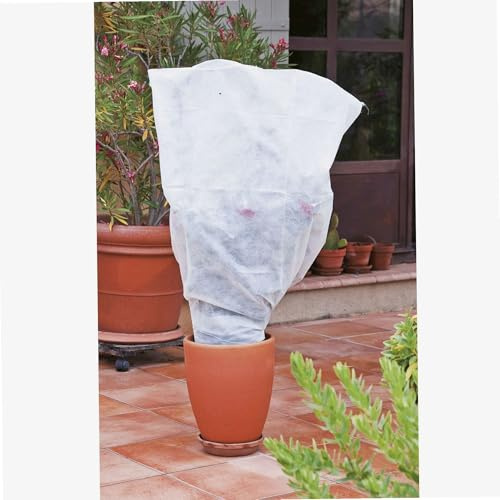 WERKA PRO Housse d'Hivernage Plantes 80 x 100 cm Blanche Lot de 5 | Polypropylène, usage jardin, protection hivernale 80 x 100 cm, perméable à l'eau et au gel, cordon de serrage