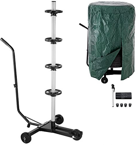 Monzana® Felgenbaum 225 mm Alu fahrbar inkl. Schutzhülle 100kg belastbar 3 Rollen Felgenhalter Reifenständer Reifenhalter