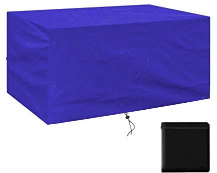 WLL Abdeckplane für Gartenmöbel, 220x220x100cm(Blau), Schutzhülle Abdeckhaube Rechteckig Oxford 420D Wasserdicht Winterfest Gartenmöbel Abdeckung für Balkonmöbel Sitzgruppe