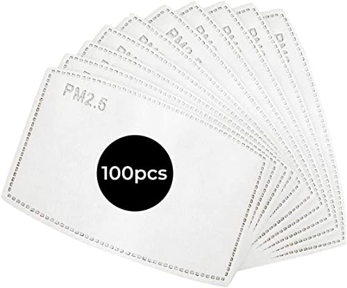 ARI MES PM2.5 Face Mask Filters with Activated Carbon, 5 Layers Protection with Carbon Filter Inserts, Ideal for Washable Face Masks, Breathing Protective Filters – Comfortable Fit for Adults, 100 PCS