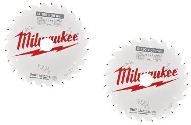 Milwaukee Wood Circular Saw Blades 190mm x 30mm 24T 2 Pack (345GE)