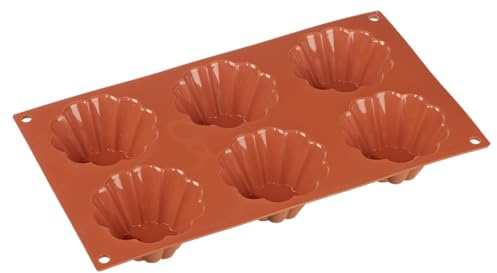 METRO Professional Molde para hornear brioches, silicona, naranja, 6 cavidades