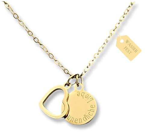 Personalisierte Herz Kette mit Gravur als Geschenk für Frauen | zur Geburt | zur Hochzeit | für die Freundin | für Mama