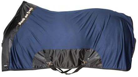 Back on Track Royal Mesh Sheet Deluxe – Reitsport, vielseitige, leichte Decke, Stalldecke mit 2 T-Schnallen vorne, Marineblau, 145 cm