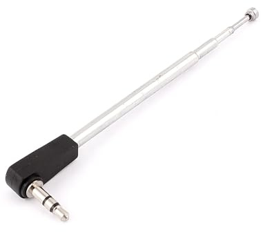 A ABSOPRO Antenne télescopique 25cm 4 sections prise pour Audio 3,5 mm FM Radio TV ton argenté