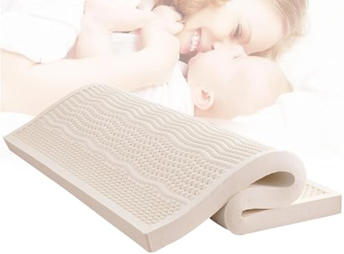 BIRJXVTO Latexmatratze Mittelweich - Matratze,Entspannende Schlafzimmer-Latex-Matratze Mit Topper,10cm,100x200cm