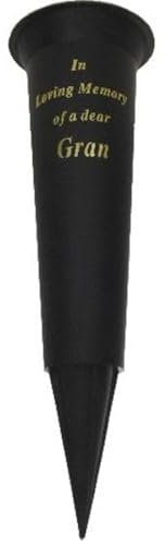 Jarrón especial para tumbas conmemorativas con pinchos en memoria amorosa, jarrón conmemorativo especial para tumbas, soporte de flores de cementerio de plástico con estaca, (1, gran)