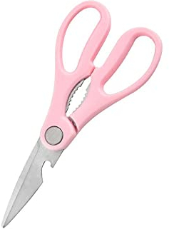 Kitchen Scissors Stainless Steel Multi-Functional Chicken Bone Scissor, Fish Scissor, Kitchen Scissor, Walnut Scissor, C (Pink)